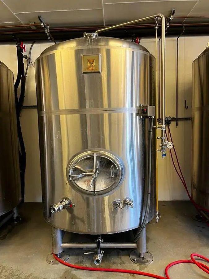 Used (4) available - Used Marks Fabrication 20 bbl / 620Gal Jacketed Brite Tank
