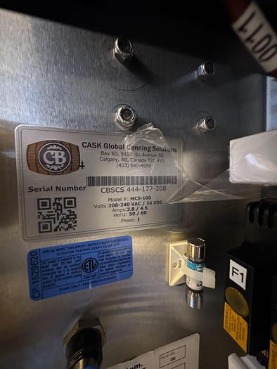 Used Used Cask MCF-100 and MCS-100 2 head filler and precision seamer