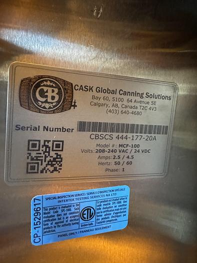 Used Used Cask MCF-100 and MCS-100 2 head filler and precision seamer