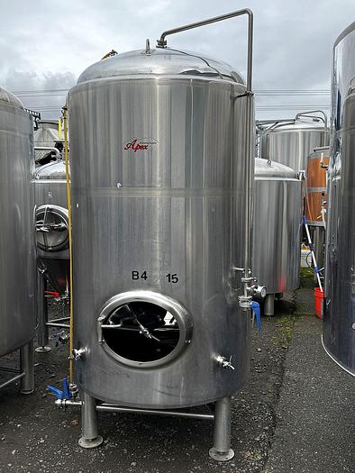 Used (1) Available - Used Apex 15 bbl Jacketed Brite Tank