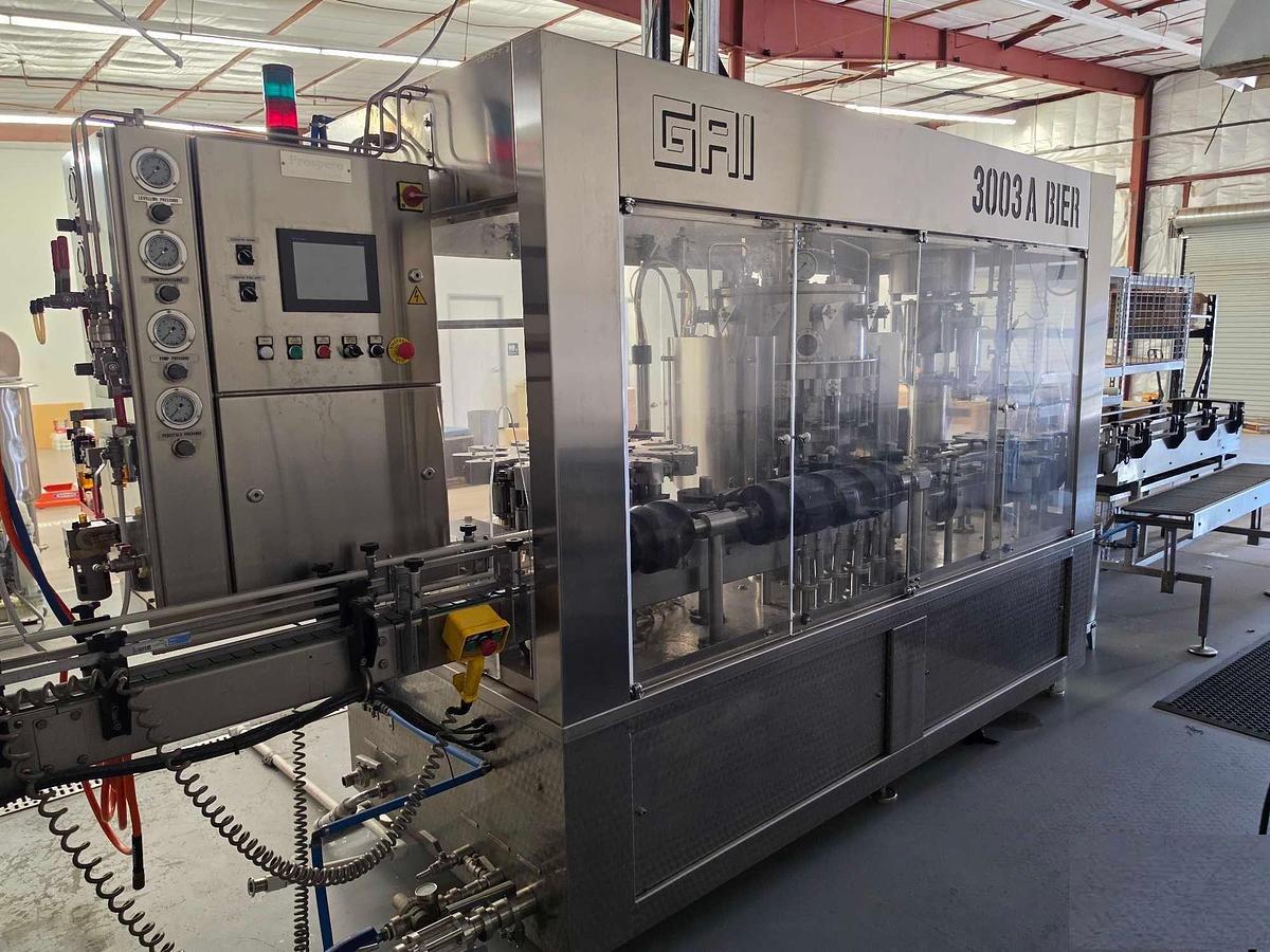 Used Used GAI 3003A Bier 12 valve counter pressure filling line