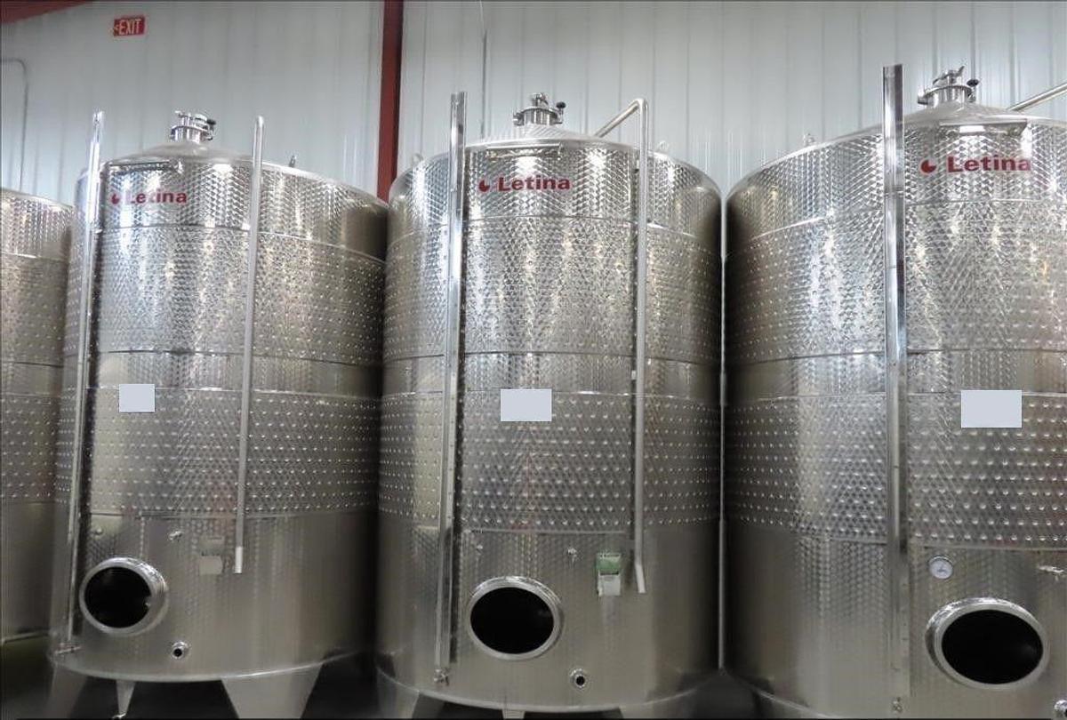 Used (6) Available - Used Letina 12200L / 3220 Gallon jacketed fermenter/ storage tank