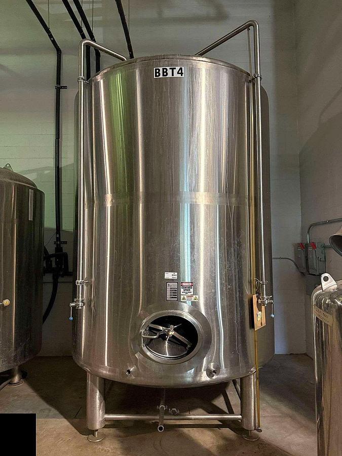 Used (1) Available - Used 90 bbl / 2790 Gallon Jacketed Brite / Storage Tank