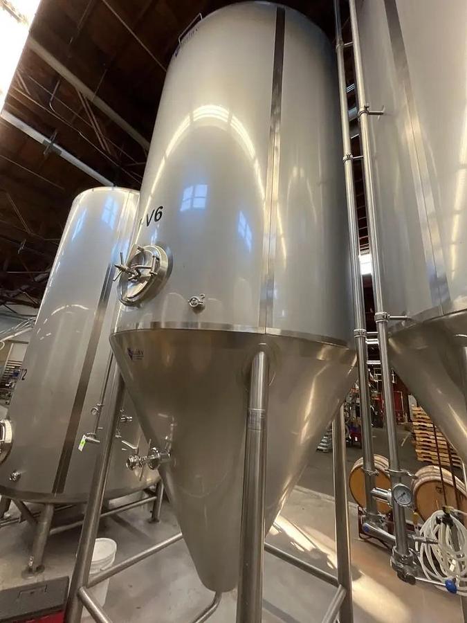 Used (2) Available - Used QTS Quality Tank Solutions 90 bbl / 2790 Gal Jacketed Conical Fermenter Tank
