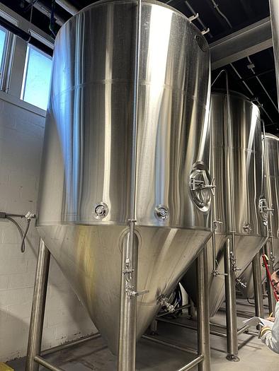 Used (1) Avaialable - Used ABE 90 bbl jacketed conical fermenter