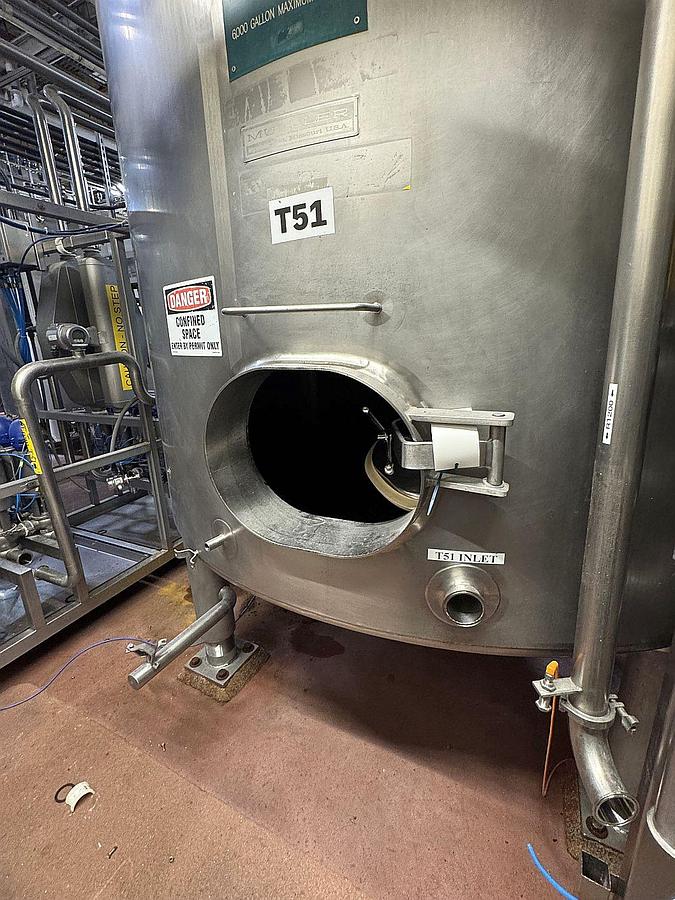 Used (2) Available - Mueller 6000 Gallon jacketed storage tanks
