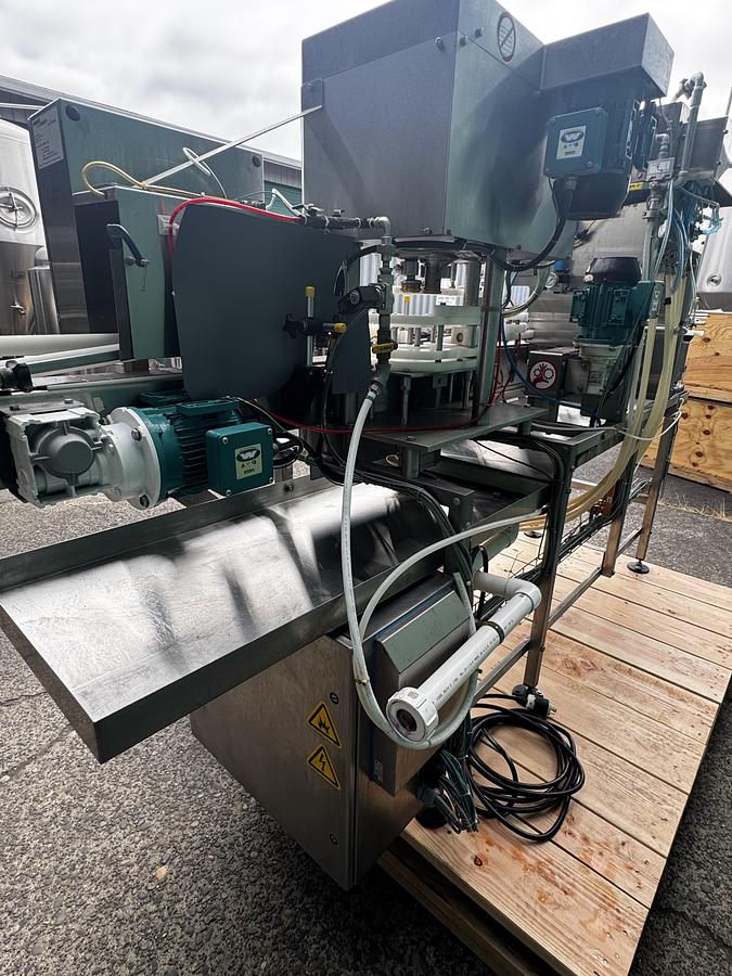 Used Used Pneumatic Scale/Angelus CB50F 6 head can filler/seamer