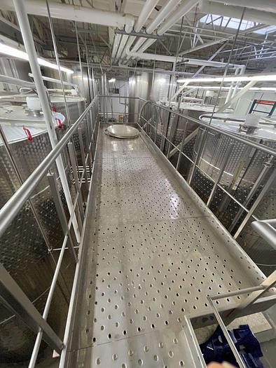 Used Letina Stainless spiral staircase and catwalk platform designed for overhead tank access