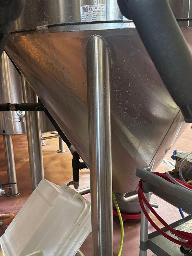 Used 2 available - Used Marks Fabrication 40 bbl / 1240Gal Jacketed Conical Fermenters