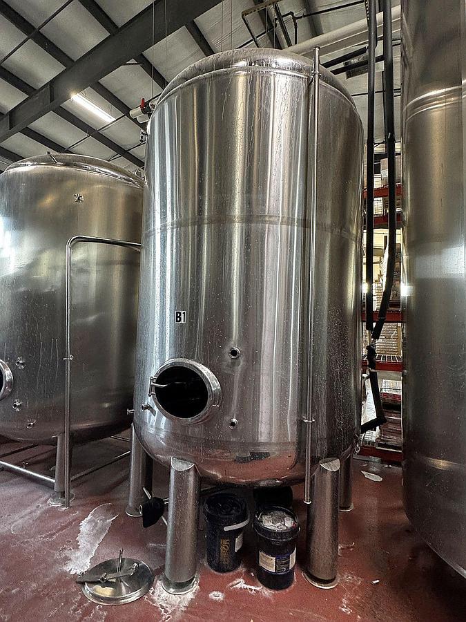 Used (2) available - Used 60 bbl / 1860 Gallon jacketed brite tanks - Glacier Tank