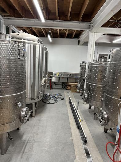 Used (3) available - Used Vintner Vault 1080L/ 285Gal closed top jacketed fermenter