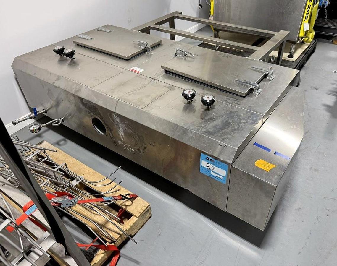 Used Pack Leader Shrink Sleeve labeling machine - model SL10, 2021 and 2m steam tunnel