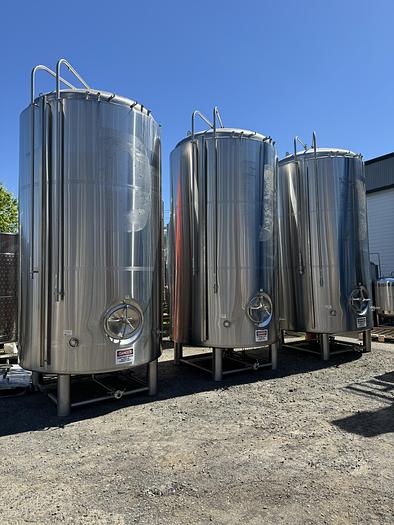 Used (6) Available - Used ABE 60 bbl Jacketed Brite Tanks