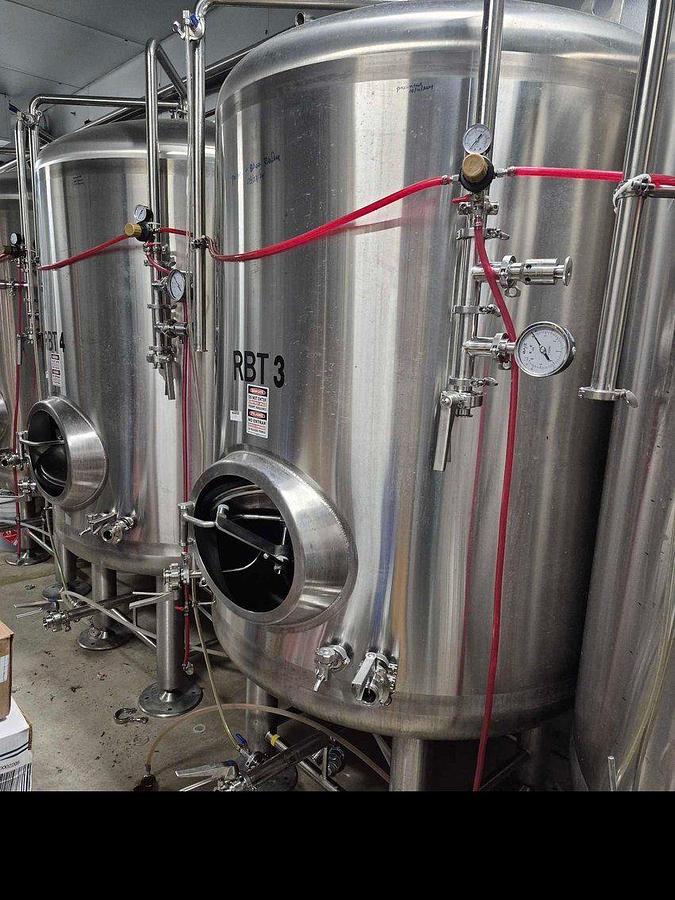 Used (12) Available - Used Premier Stainless 15 bbl / 465 Gallon Single Wall Storage Tanks - 15 psi