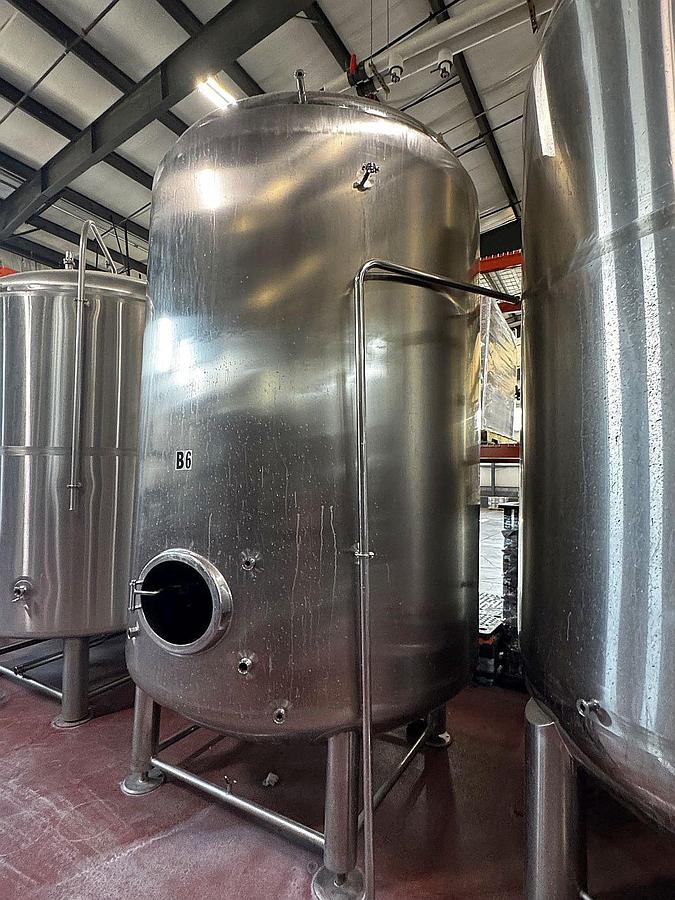 Used (2) available - Used 60 bbl / 1860 Gallon jacketed brite tanks - Glacier Tank