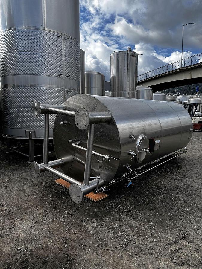 Used (1) Available - Used Marks Fabrication 60 bbl / 1860 Gal Jacketed Brite Tank