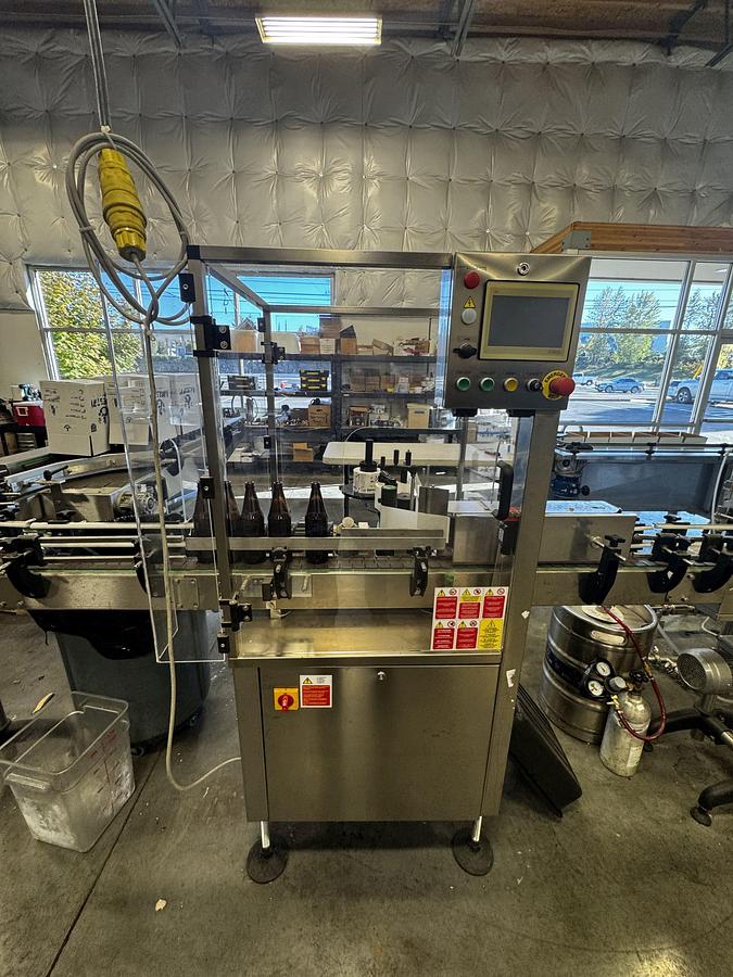 Used Used GAI 3031 FM Bier Monoblock Rinser/Filler/Capper with Labeler and Conveyor