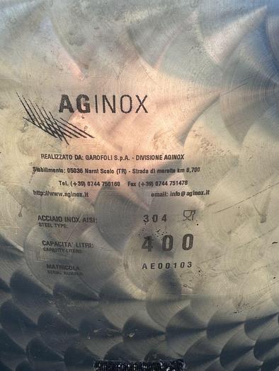 Used (1) used AGinox 400L/ 105Gal open top tank with wheels