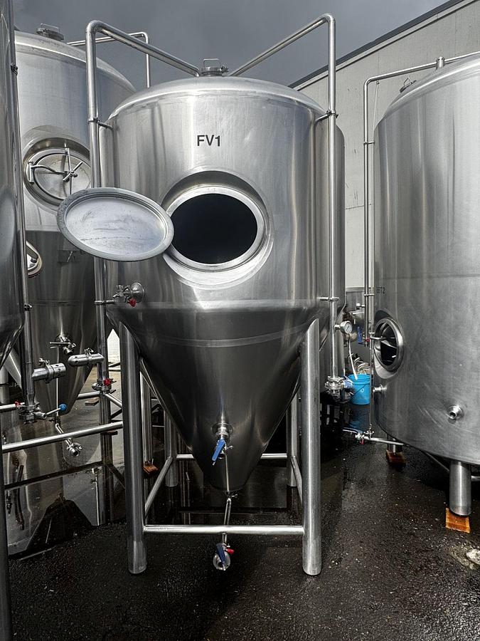 Used (3) Available- Used Premier Stainless 20 bbl/ 620 Gallon conical jacketed fermenters