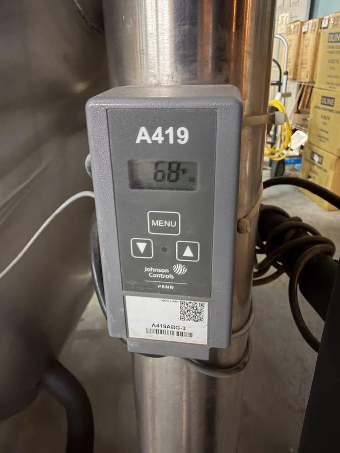Used (1) Available - Used GW Kent 20 bbl / 620Gal jacketed conical fermenter / storage tank