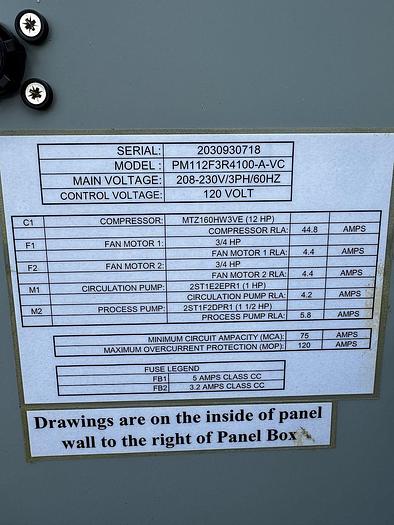 Used Used Pro Chiller Chillstar 12 HP packaged glycol chiller