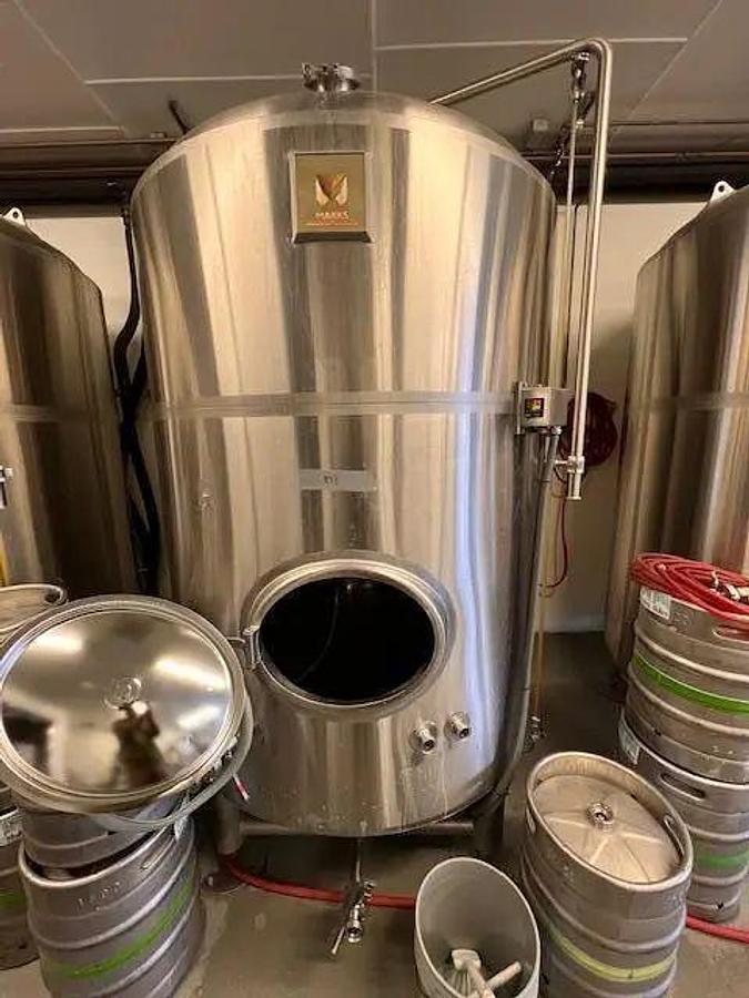 Used (4) available - Used Marks Fabrication 20 bbl / 620Gal Jacketed Brite Tank