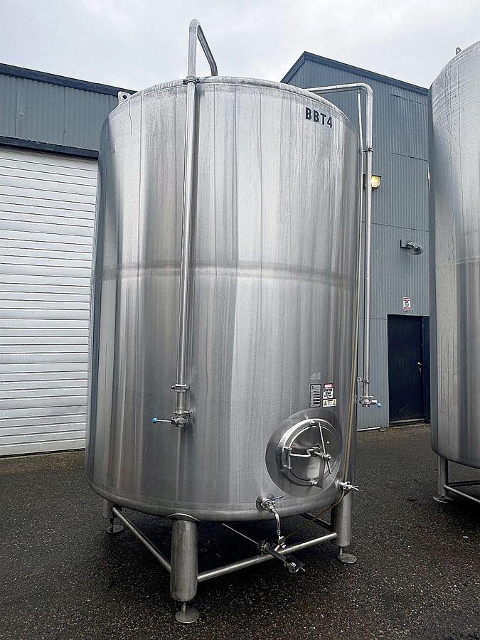 Used (1) Available - Used 90 bbl / 2790 Gallon Jacketed Brite / Storage Tank