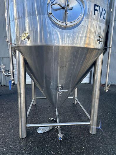 Used (1) Avaialable - Used ABE 90 bbl jacketed conical fermenter