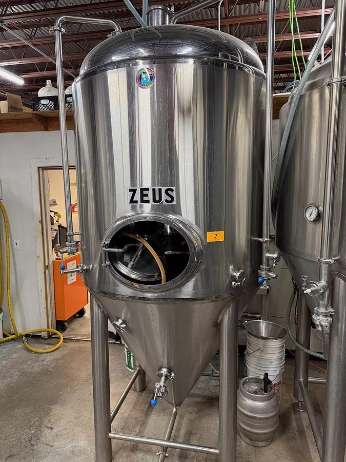 Used (1) Available - Used Glacier Tanks 20 bbl / 620Gal jacketed conical fermenter / storage tank