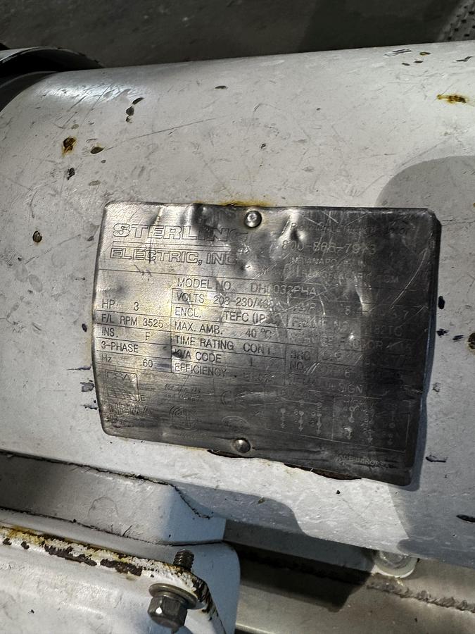 Used (1) Available - Used Tri Clover 3hp centrifugal pump with cart and VFD