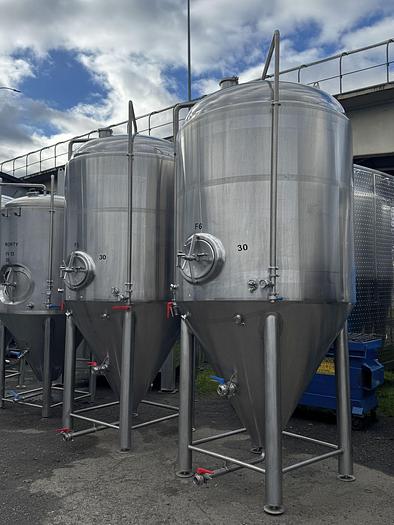 Used (2) Available - Apex Brewing Supply 30 bbl / 930Gal Jacketed Unitank Fermenters