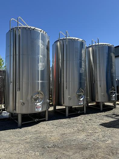 Used (6) Available - Used ABE 60 bbl Jacketed Brite Tanks