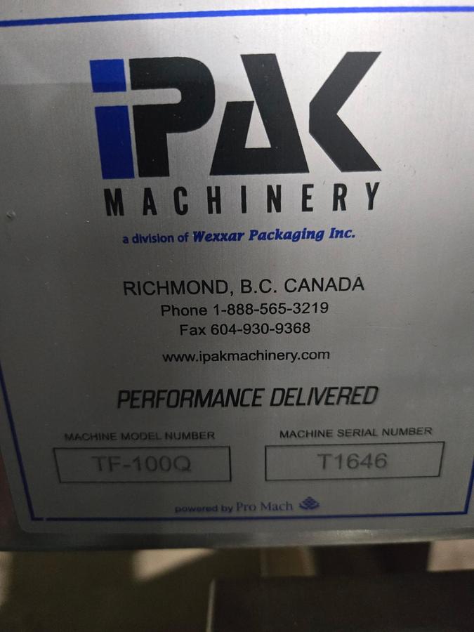 Used Used Promach Wexxar Ipak TF100 Tray Former