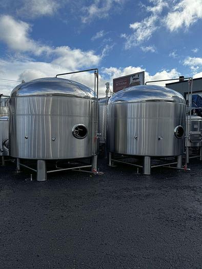 Used (2) Available - Used Apex 100 bbl / 3300 gallon jacketed brite tanks