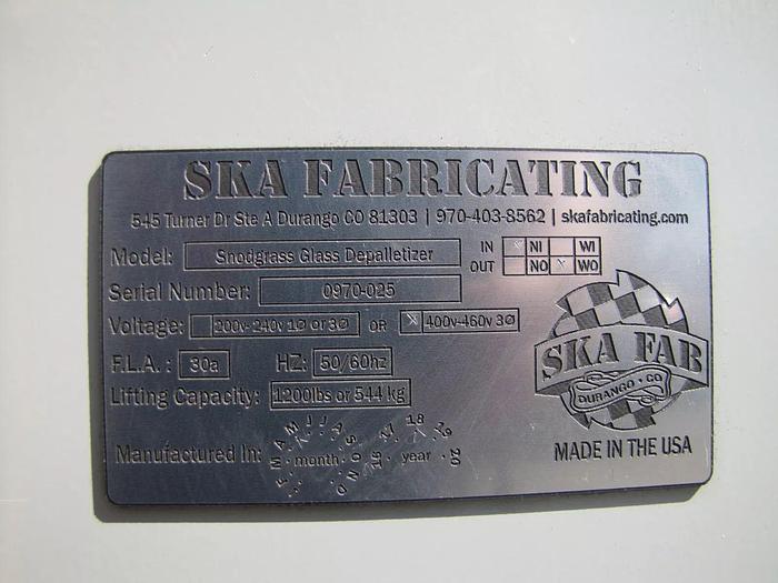 Used Used SKA Snodgrass Glass Depalletizer