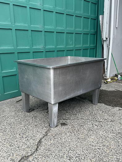 Used (1) available - 240 Gallon Stainless open top rectangular storage vessel