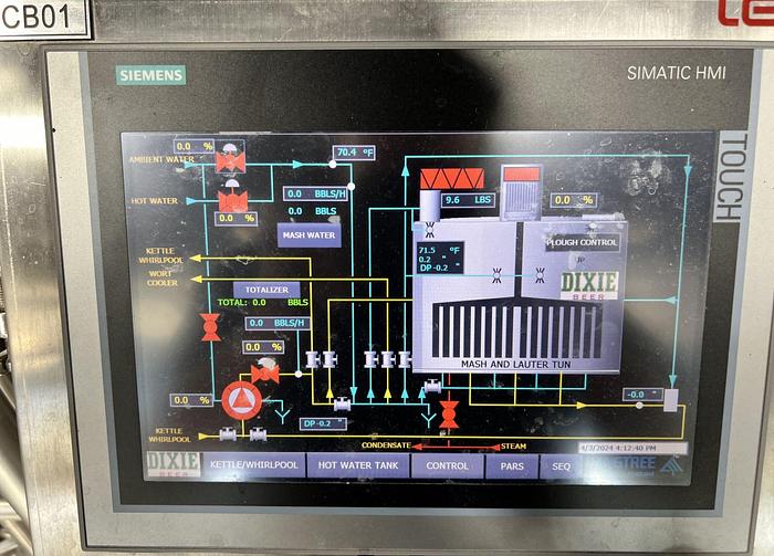 Used Used Lehui 15 bbl skid mounted steam brewhouse