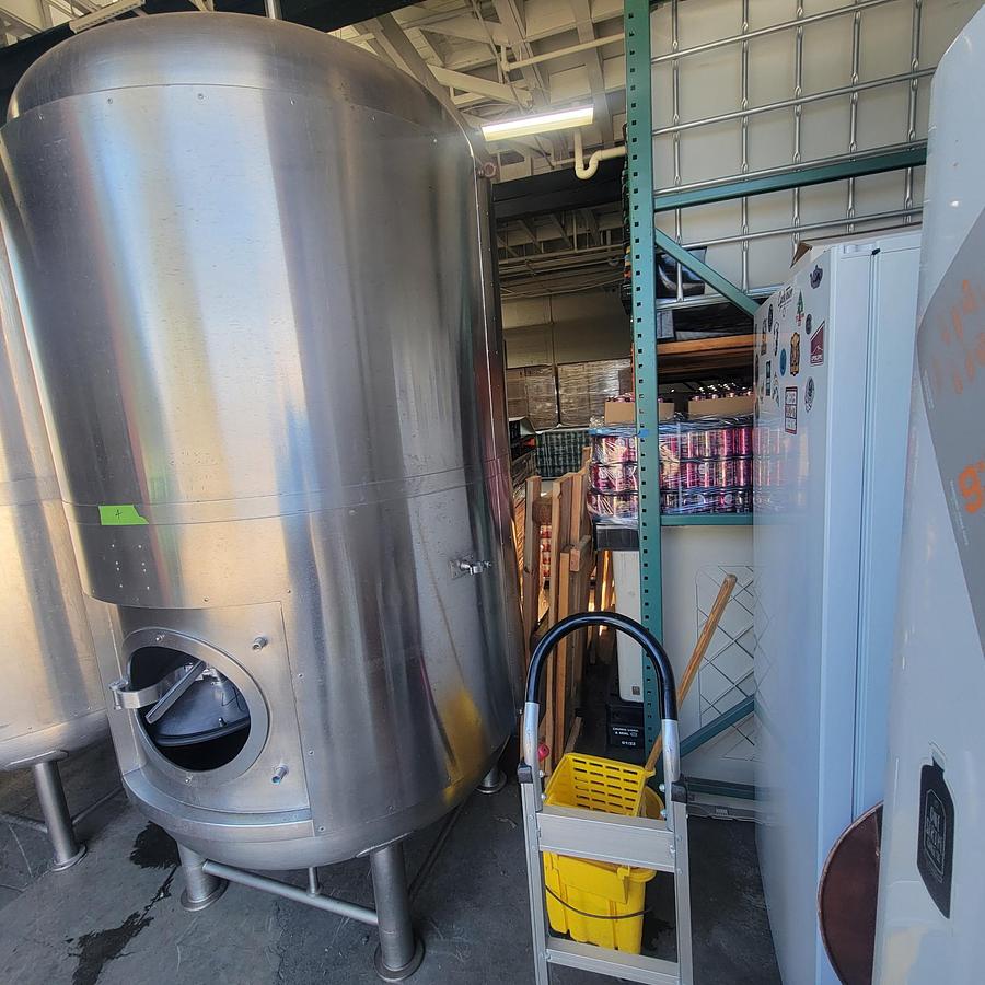 Used (2) Available - Used 20 bbl/ 620 gallon Jacketed brite tanks