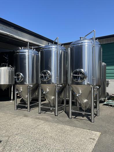 Used (3) available - Used 15 bbl Jacketed Fermenter