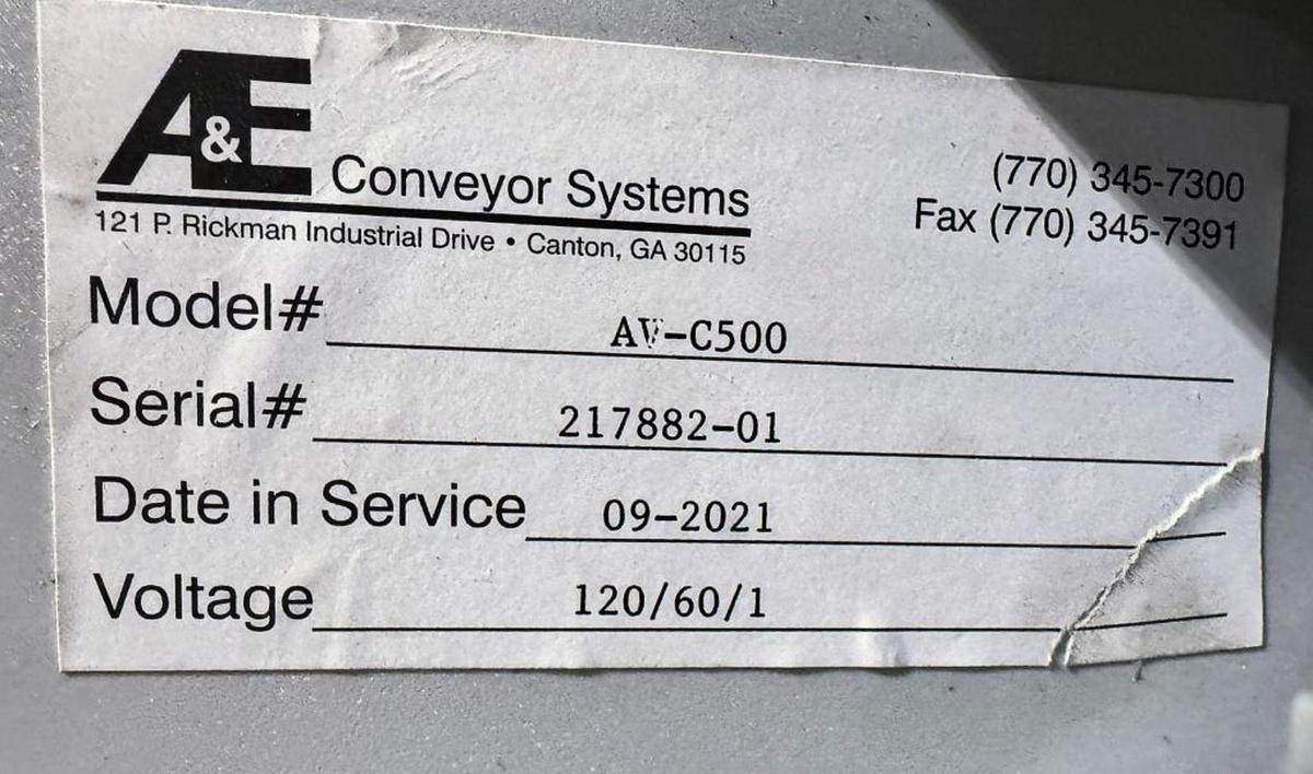 Used A&E Conveyor Systems Pur-Rinse air rinser