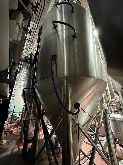 Used (2) Available - Used Premier PSS 80 bbl/ 2480 gal conical jacketed fermenters