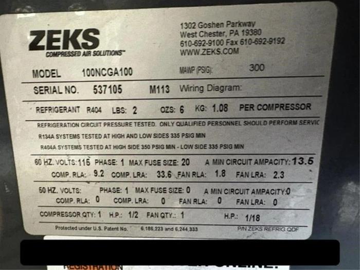 Used 2013 Rogers Machinery 25 HP Rotary Screw Compressor MG Series