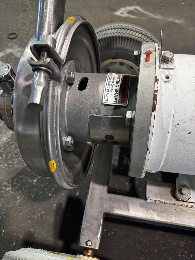 Used (1) Available - Used Tri Clover 3hp centrifugal pump with cart and VFD