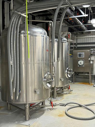 Used (2) Available  - Used Apex 20 bbl / 620 Gallon Jacketed Brite Tanks