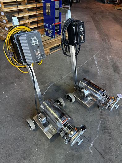 Used (2) available - Used CPE C114MD cart mounted centrifugal pumps - 1hp and 1.5hp