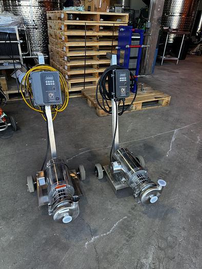 Used (2) available - Used CPE C114MD cart mounted centrifugal pumps - 1hp and 1.5hp