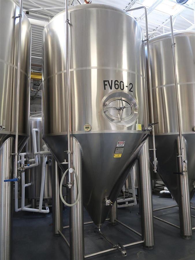 Used (3) Available  - Prospero SK 60 bbl / 1860Gal conical jacketed fermenter / storage tank