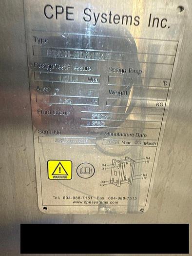 Used (1) Available - Used CPE BB60H/49D/316L cart mounted heat exchanger