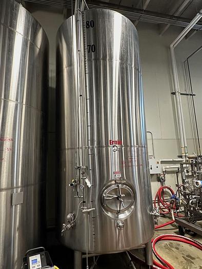 Used Used Premier Stainless 80 bbl (Approx 2480 Gal) jacketed brite (carbonating) tank