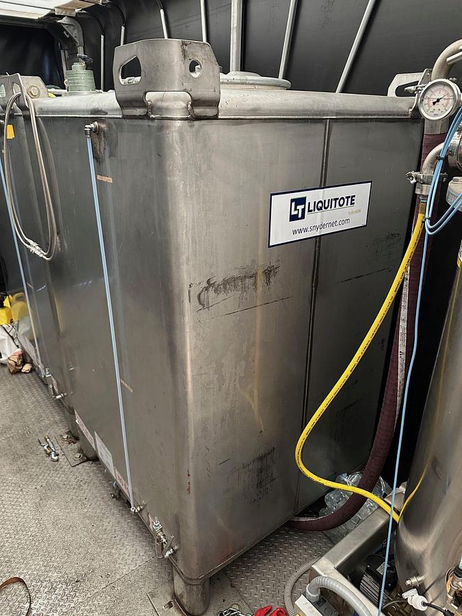 Used (2) Available - Used Snyder Liquitote 550 Gallon Stainless Storage Tank